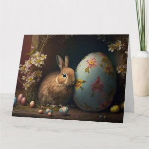 Glad påsk - Bunny kanin med dekorativa ägg Kort