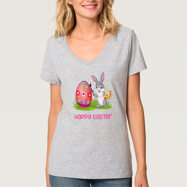 Glad påsk Bunny - Kärlek Coloring- T Shirt (Framsida)
