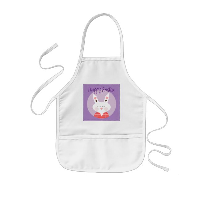 Glad påsk Bunny Kids Apron Barnförkläde (Framsidan)