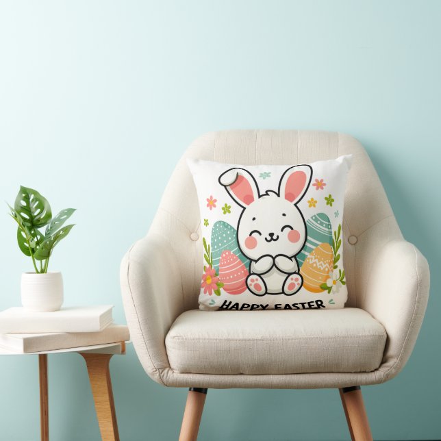 Glad påsk Bunny Kudde (Stol)