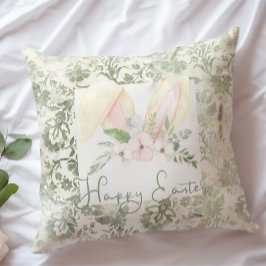 Glad påsk Bunny Lamb Blommigt Watercolor Kudde