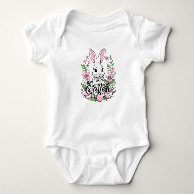 Glad påsk Bunny (Ljus rosa) T Shirt (Framsida)