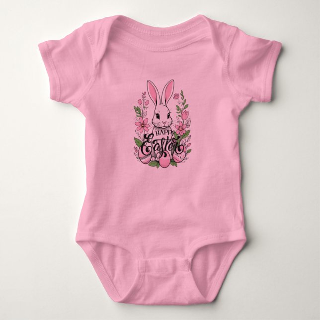Glad påsk Bunny (Ljus rosa) T Shirt (Framsida)