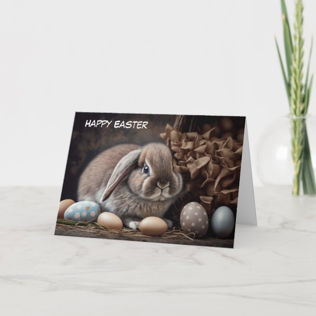 Glad påsk Bunny-mappat Helgdag-kort Helgkort (Framsida)
