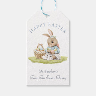 Glad påsk Bunny Märkre med anpassning Presentetikett
