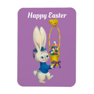 glad påsk Bunny med Basket Magnet