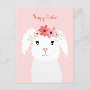 Glad påsk-bunny med blomma Krona Vykort
