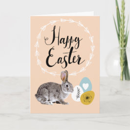 Glad påsk. Bunny med Påskägg Greeting Card Helgkort