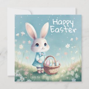 Glad påsk Bunny med Påskägg Julkort