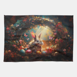 Glad påsk Bunny med Påskägg Kökshandduk