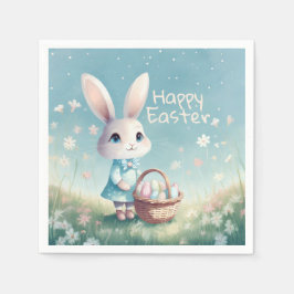 Glad påsk Bunny med Påskägg Pappersservett