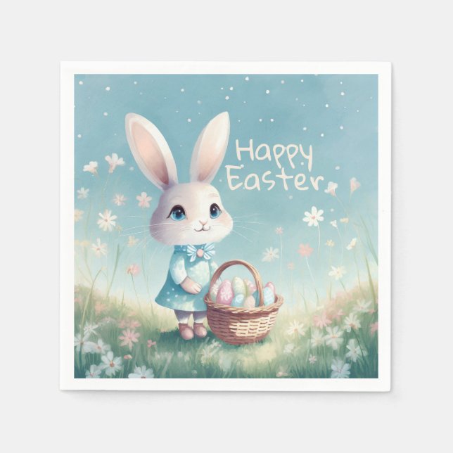 Glad påsk Bunny med Påskägg Pappersservett (Framsidan)