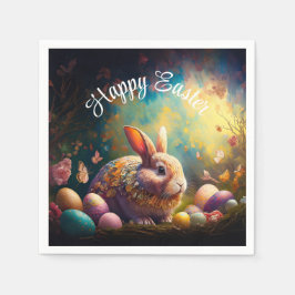 Glad påsk Bunny med Påskägg Pappersservett