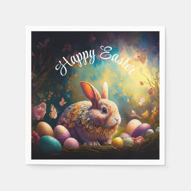 Glad påsk Bunny med Påskägg Pappersservett (Framsidan)