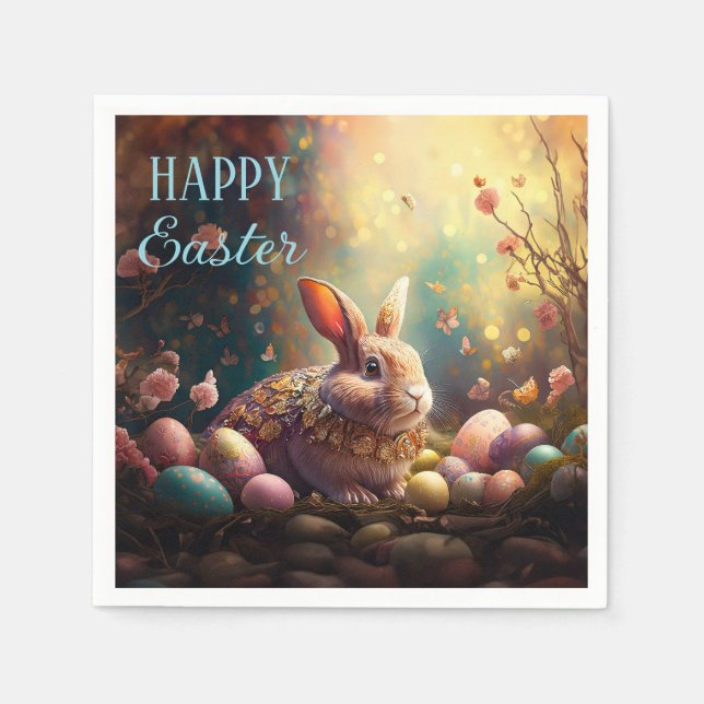 Glad påsk Bunny med Påskägg Pappersservett (Framsidan)