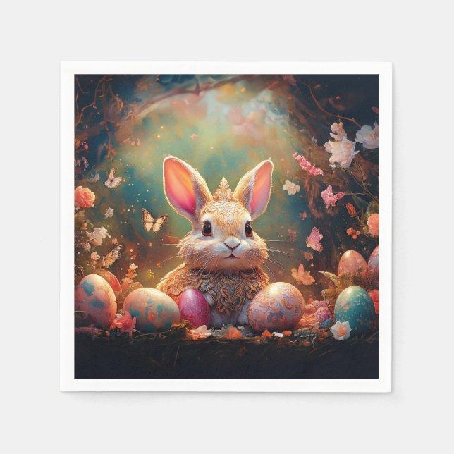 Glad påsk Bunny med Påskägg Pappersservett (Framsidan)