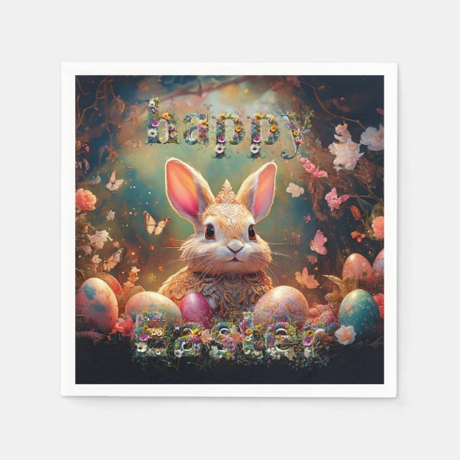 Glad påsk Bunny med Påskägg Pappersservett (Framsidan)