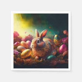 Glad påsk Bunny med Påskägg Pappersservett