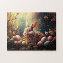 Glad påsk Bunny med Påskägg