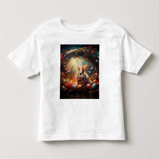 Glad påsk Bunny med Påskägg T Shirt (Framsida)