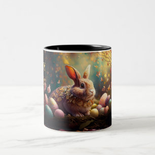 Glad påsk Bunny med Påskägg Två-Tonad Mugg