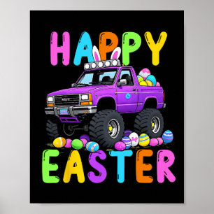 Glad påsk Bunny Monter Lastbil Funny Galenhet Poster