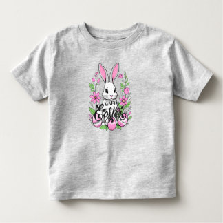 Glad påsk Bunny (mörk Rosa) T Shirt