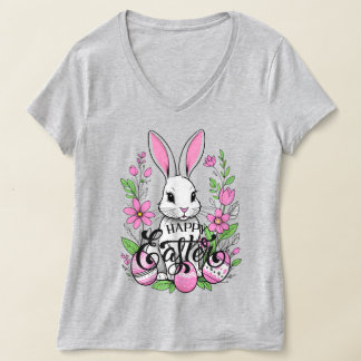 Glad påsk Bunny (mörk Rosa) T Shirt
