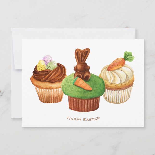 Glad påsk Bunny Muffins Helgdag Card Julkort (Framsida)