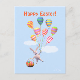 Glad påsk Bunny och Balloons Helg Vykort