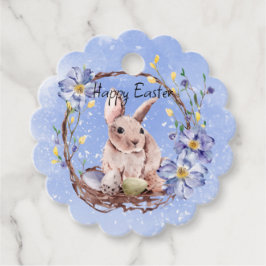 Glad påsk Bunny och Basket Eggs Gåvor Etiketter