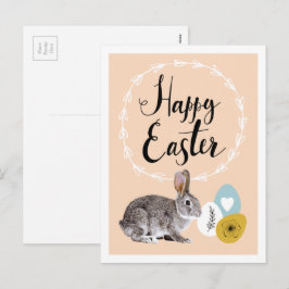 Glad påsk. Bunny och Påskägg Postkort Helg Vykort