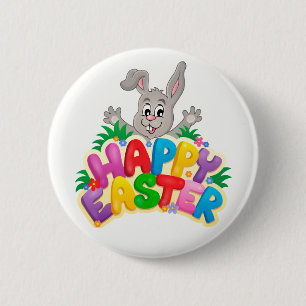 glad påsk Bunny och text Knapp