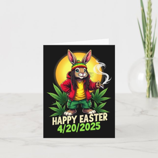 Glad påsk Bunny Ogräs Kort (Framsida)