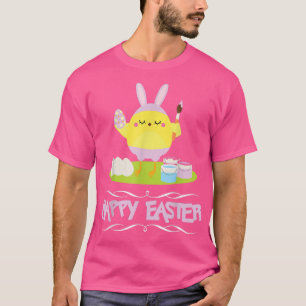 Glad påsk Bunny Öron Chicken Egg Roligt Helgdag Te T Shirt