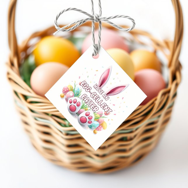 Glad påsk Bunny Öron & Feet Gåvor Etiketter (Skapare uppladdad)