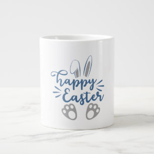 Glad påsk Bunny Öron och Bunny Feet Jumbo Mugg