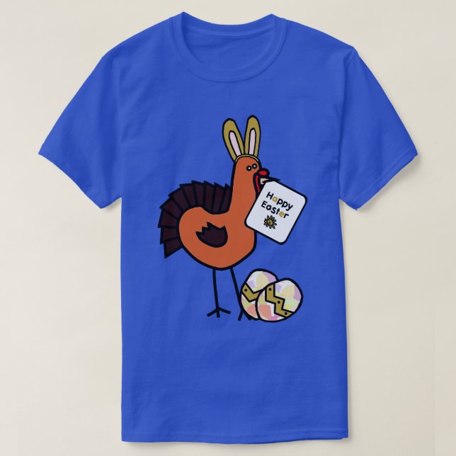 Glad påsk Bunny Öron om Thanksgiving Turkiet T Shirt (Design framsida)