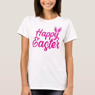 Glad påsk, Bunny Öron på Rosa T Shirt