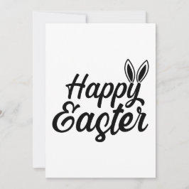 Glad påsk, Bunny Öron på svart text Julkort