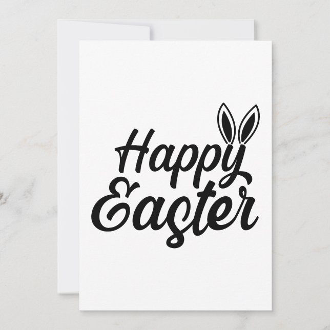 Glad påsk, Bunny Öron på svart text Julkort (Framsida)