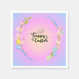 Glad påsk Bunny Outline Söt Pastel Pappersservett