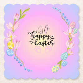 Glad påsk Bunny Outline Söt Pastel Underlägg Papper