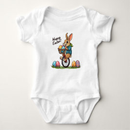 Glad påsk Bunny på en Unicle med basket Eg T Shirt