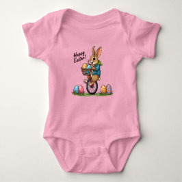 Glad påsk Bunny på en Unicle med basket Eg T Shirt