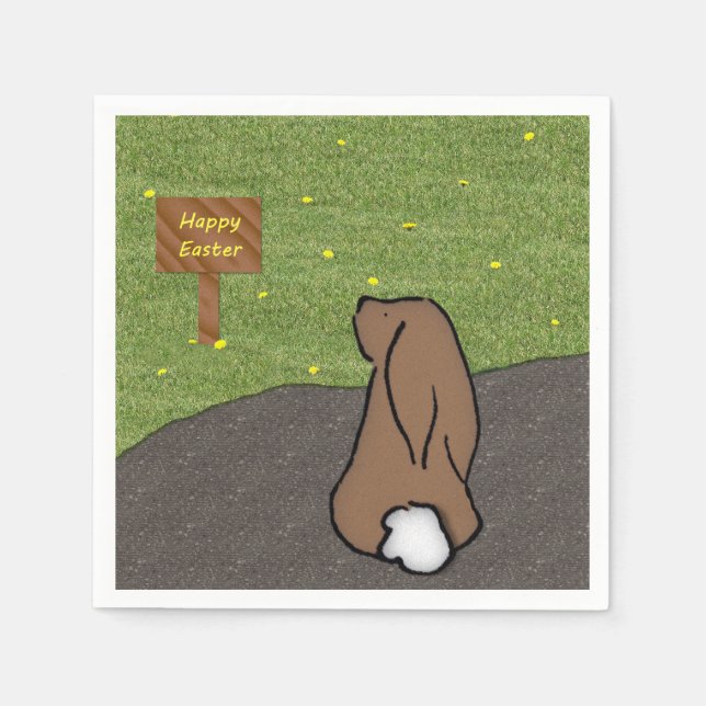 Glad påsk Bunny Papper Napkins Pappersservett (Framsidan)
