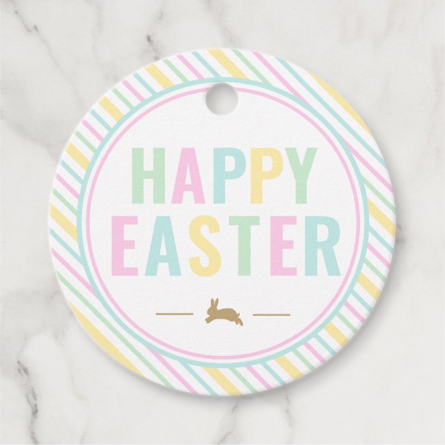 Glad påsk Bunny Pastel Gåvor Etiketter (Framsida)