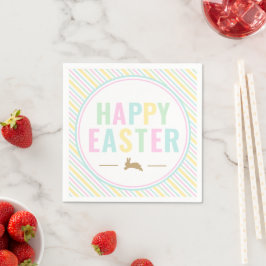 Glad påsk Bunny Pastel Rand Pappersservett