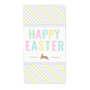 Glad påsk Bunny Pastel Sticker Fraktsedel