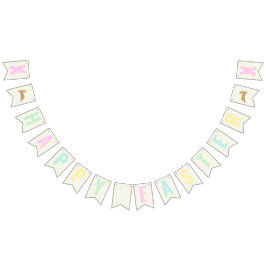 Glad påsk Bunny Pastel Sticker Vimplar